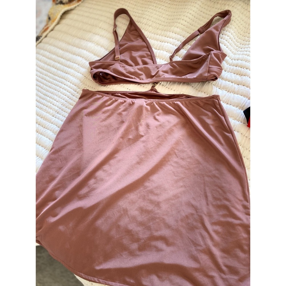 VICTORIA'S SECRET GOLD RHINESTONE CHAIN CUTOUT MINI DRESS MAUVE, SEXY ICON | Sm - Picture 4 of 5